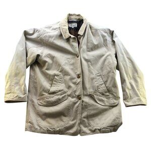 Brandon Thomas Mens Shirt Jacket Medium Corduroy Shacket Button Up Beige Casual